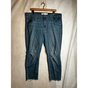 Signature by Levi Strauss Mid Rise Boyfriend Distressed Jeans Blue Sz 20W 40x25